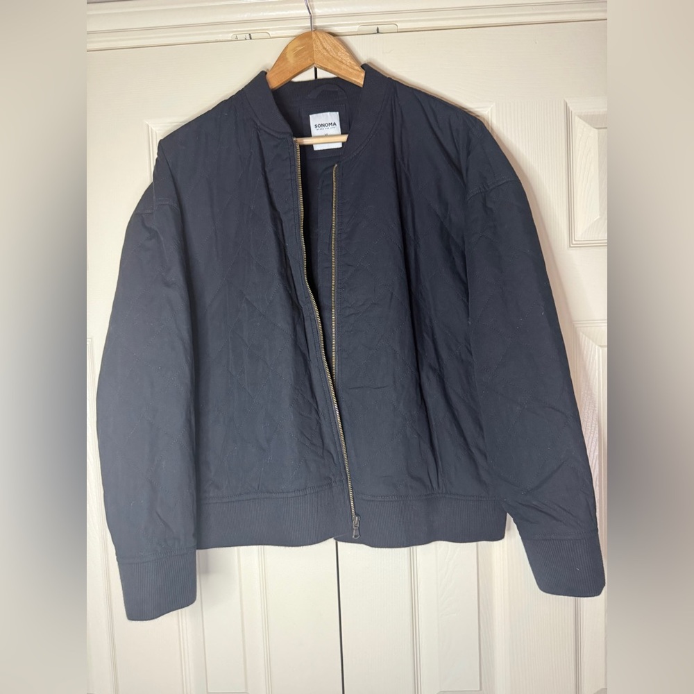 Sonoma Dark Navy Quilted Men's Bomber Jacket